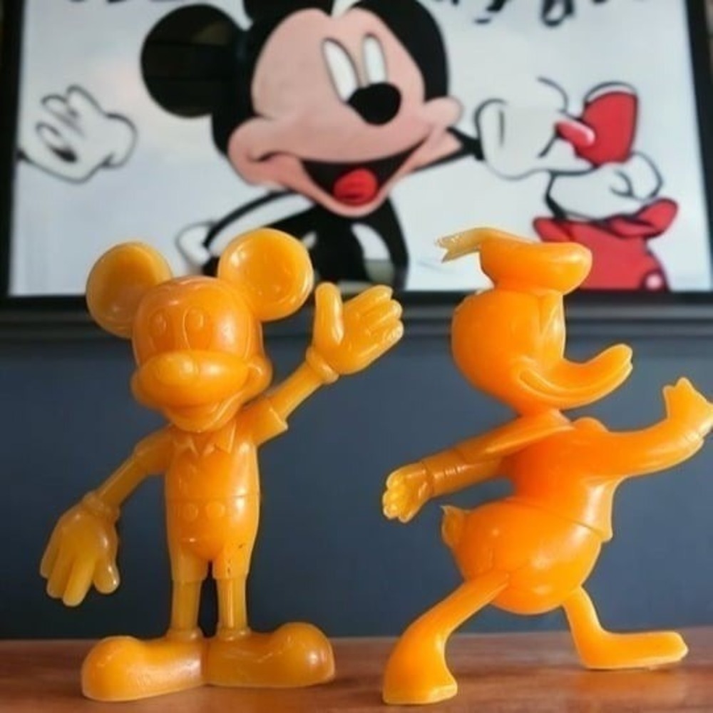Vintage Walt Disney 1970s Louis Marx plastic donald duck Mickey Mouse toy